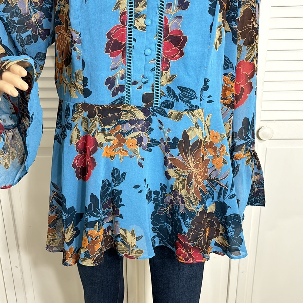 NWT City Chic Lydia Top Peacock Floral Blouse Size 20 - Picture 6 of 13